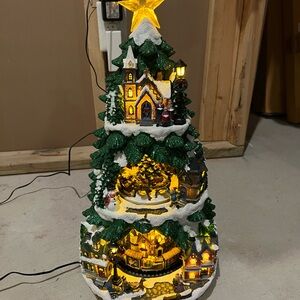 Festive Holiday Village LED Christmas Tree